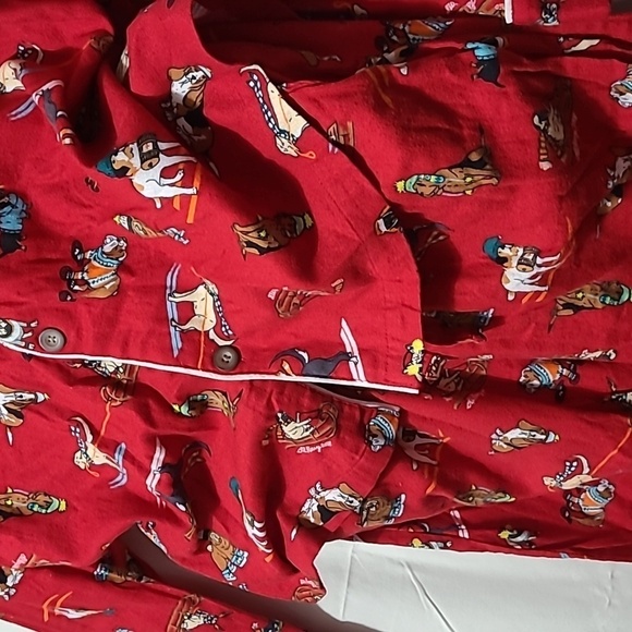 OLD NAVY Pajamas, XXL, 2018 Dogs, Red, 2pc, Top & Pants, Flannel - Picture 6 of 16